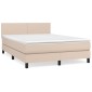 vidaXL Κρεβάτι Boxspring με Στρώμα Καπουτσίνο 140x190εκ.από Συνθ.Δέρμα