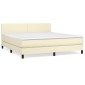 vidaXL Κρεβάτι Boxspring με Στρώμα Κρεμ 180x200 εκ. Συνθετικό Δέρμα