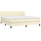 vidaXL Κρεβάτι Boxspring με Στρώμα Κρεμ 180x200 εκ. Συνθετικό Δέρμα