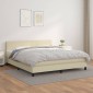vidaXL Κρεβάτι Boxspring με Στρώμα Κρεμ 180x200 εκ. Συνθετικό Δέρμα