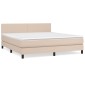 vidaXL Κρεβάτι Boxspring με Στρώμα Καπουτσίνο 180x200 εκ. Συνθ. Δέρμα