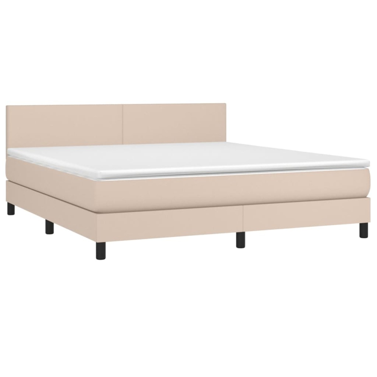 vidaXL Κρεβάτι Boxspring με Στρώμα Καπουτσίνο 180x200 εκ. Συνθ. Δέρμα