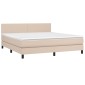 vidaXL Κρεβάτι Boxspring με Στρώμα Καπουτσίνο 180x200 εκ. Συνθ. Δέρμα