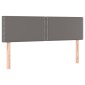 vidaXL Κρεβάτι Boxspring με Στρώμα Γκρι 140x190εκ. από Συνθετικό Δέρμα