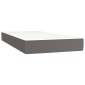 vidaXL Κρεβάτι Boxspring με Στρώμα Γκρι 80 x 200 εκ. Συνθετικό Δέρμα