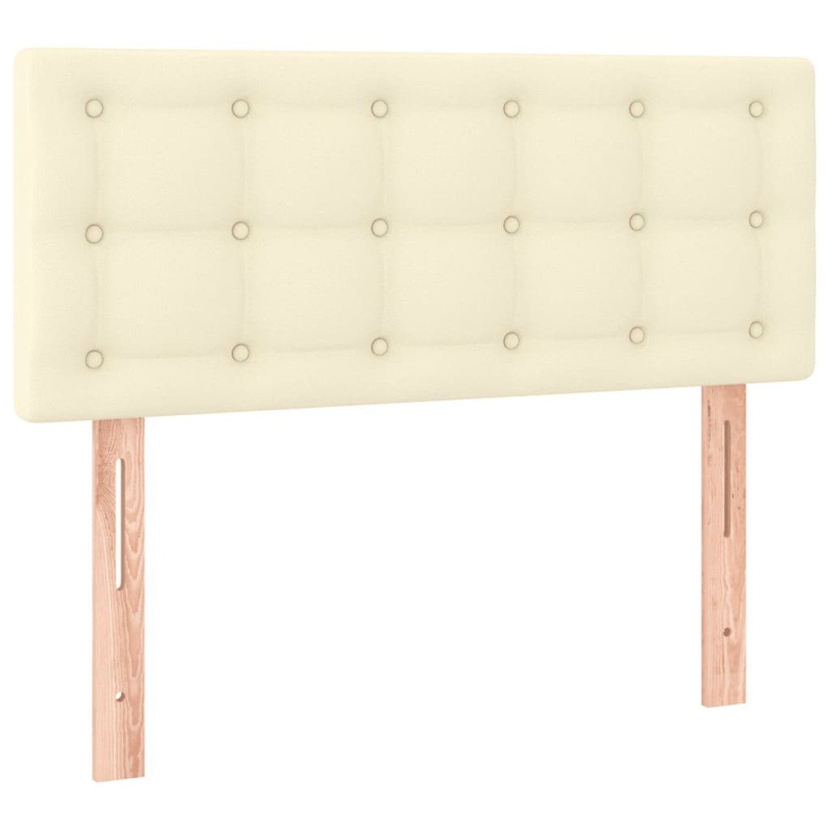 vidaXL Κρεβάτι Boxspring με Στρώμα Κρεμ 90x190 εκ. από Συνθετικό Δέρμα