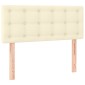 vidaXL Κρεβάτι Boxspring με Στρώμα Κρεμ 90x190 εκ. από Συνθετικό Δέρμα