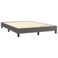 vidaXL Κρεβάτι Boxspring με Στρώμα Γκρι 140x200εκ. από Συνθετικό Δέρμα