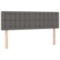vidaXL Κρεβάτι Boxspring με Στρώμα Γκρι 140x200εκ. από Συνθετικό Δέρμα