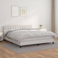 vidaXL Κρεβάτι Boxspring με Στρώμα Λευκό 180x200 εκ. Συνθετικό Δέρμα