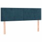 vidaXL Κρεβάτι Boxspring με Στρώμα Σκούρο Μπλε 140x190 εκ. Βελούδινο