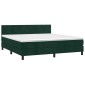vidaXL Κρεβάτι Boxspring με Στρώμα Σκούρο Πράσινο 180x200εκ. Βελούδινο