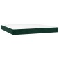 vidaXL Κρεβάτι Boxspring με Στρώμα Σκούρο Πράσινο 180x200εκ. Βελούδινο