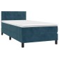 vidaXL Κρεβάτι Boxspring με Στρώμα Σκούρο Μπλε 100x200 εκ. Βελούδινο