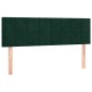 vidaXL Κρεβάτι Boxspring με Στρώμα Σκούρο Πράσινο 140x190εκ. Βελούδινο