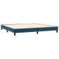 vidaXL Κρεβάτι Boxspring με Στρώμα Σκούρο Μπλε 200x200 εκ. Βελούδινο