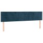 vidaXL Κρεβάτι Boxspring με Στρώμα Σκούρο Μπλε 200x200 εκ. Βελούδινο