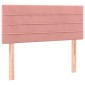 vidaXL Κρεβάτι Boxspring με Στρώμα Ροζ 90x200 εκ. Βελούδινο