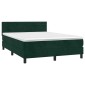 vidaXL Κρεβάτι Boxspring με Στρώμα Σκούρο Πράσινο 140x190εκ. Βελούδινο