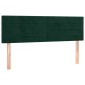 vidaXL Κρεβάτι Boxspring με Στρώμα Σκούρο Πράσινο 140x190εκ. Βελούδινο