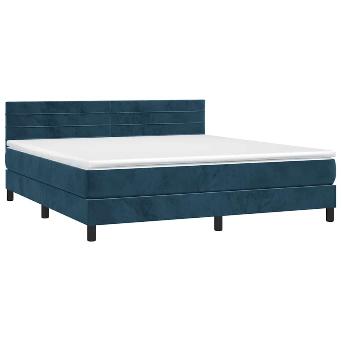 vidaXL Κρεβάτι Boxspring με Στρώμα Σκούρο Μπλε 180x200 εκ. Βελούδινο
