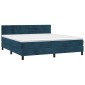 vidaXL Κρεβάτι Boxspring με Στρώμα Σκούρο Μπλε 180x200 εκ. Βελούδινο