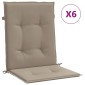vidaXL Μαξιλάρια Καρέκλας Κήπου Πλάτη 6τεμ Taupe 100x50x3εκ Oxford Ύφ.