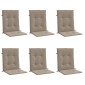 vidaXL Μαξιλάρια Καρέκλας Κήπου Πλάτη 6τεμ Taupe 100x50x3εκ Oxford Ύφ.