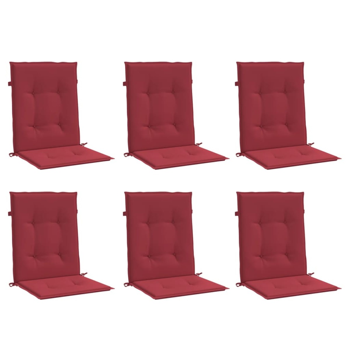 vidaXL Μαξιλάρια Καρέκλας Κήπου Πλάτη 6τεμ Μπορντό 100x50x3εκ Oxford