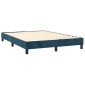 vidaXL Κρεβάτι Boxspring με Στρώμα Σκούρο Μπλε 140x190 εκ. Βελούδινο