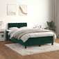 vidaXL Κρεβάτι Boxspring με Στρώμα Σκούρο Πράσινο 120x200εκ. Βελούδινο