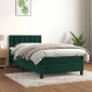 vidaXL Κρεβάτι Boxspring με Στρώμα Σκούρο Πράσινο 80x200 εκ. Βελούδινο