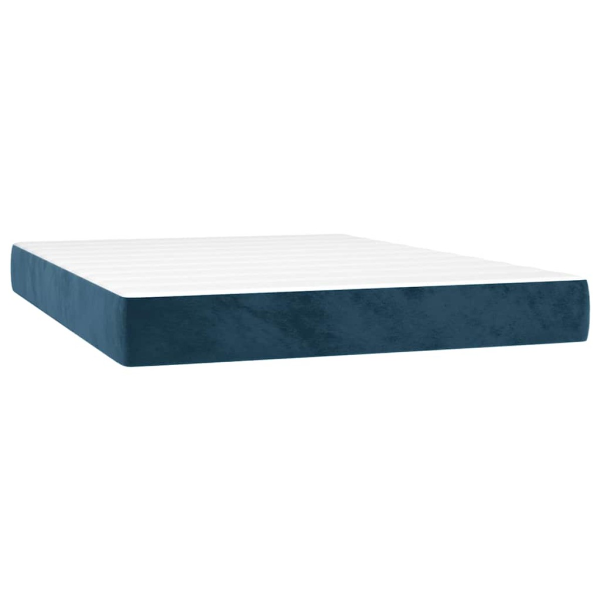 vidaXL Κρεβάτι Boxspring με Στρώμα Σκούρο Μπλε 140x200 εκ. Βελούδινο
