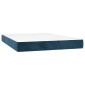 vidaXL Κρεβάτι Boxspring με Στρώμα Σκούρο Μπλε 140x200 εκ. Βελούδινο