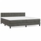 vidaXL Κρεβάτι Boxspring με Στρώμα Σκούρο Γκρι 200x200 εκ. Βελούδινο