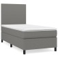 vidaXL Κρεβάτι Boxspring με Στρώμα Σκούρο Γκρι 80x200 εκ. Υφασμάτινο