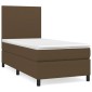 vidaXL Κρεβάτι Boxspring με Στρώμα Σκούρο Καφέ 80x200 εκ. Υφασμάτινο