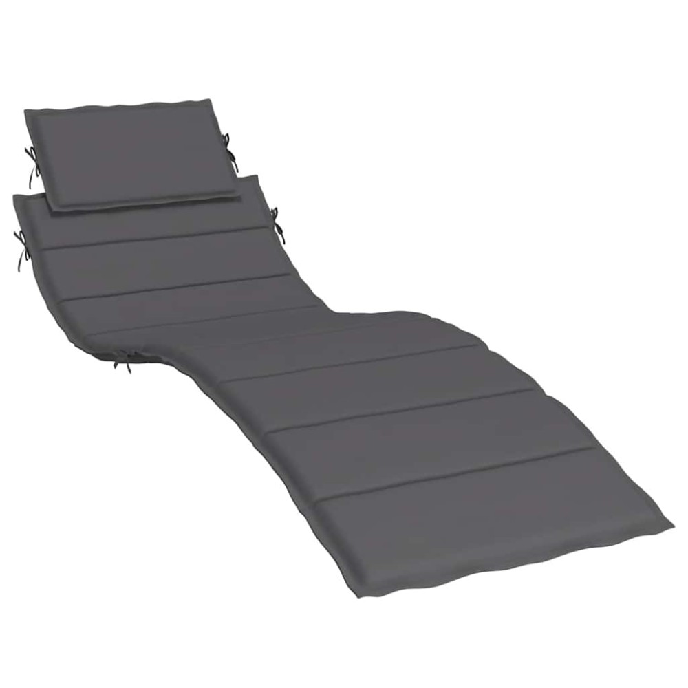 vidaXL Μαξιλάρι Ξαπλώστρας Ανθρακί 186x58x4εκ. από Ύφασμα Oxford