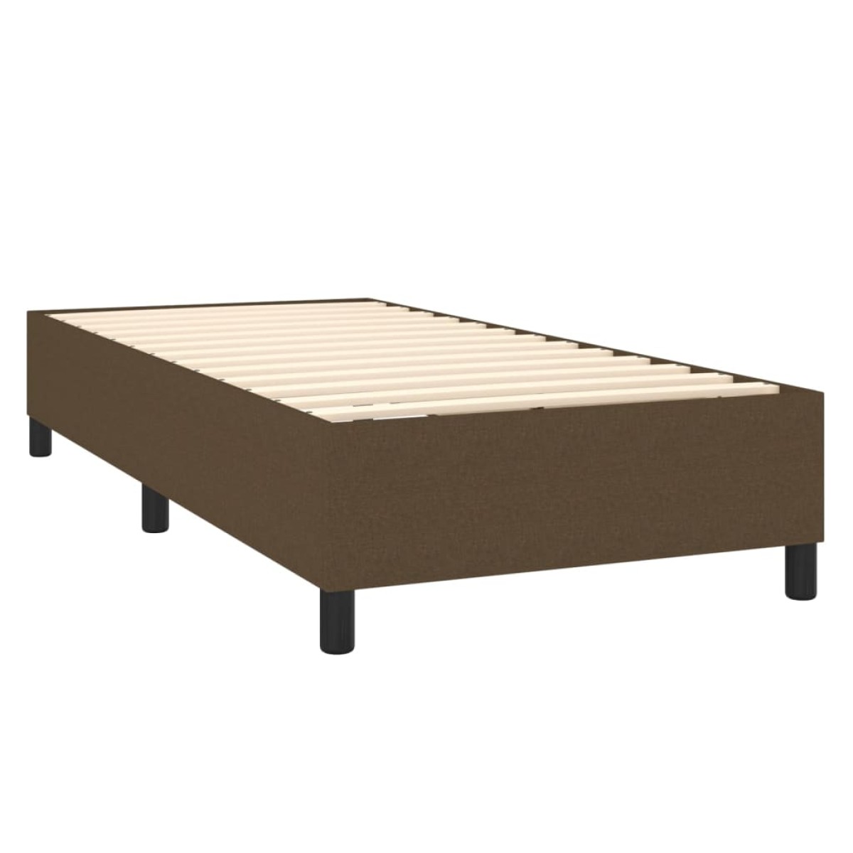 vidaXL Κρεβάτι Boxspring με Στρώμα Σκούρο Καφέ 100x200 εκ. Υφασμάτινο