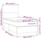 vidaXL Κρεβάτι Boxspring με Στρώμα Σκούρο Καφέ 100x200 εκ. Υφασμάτινο