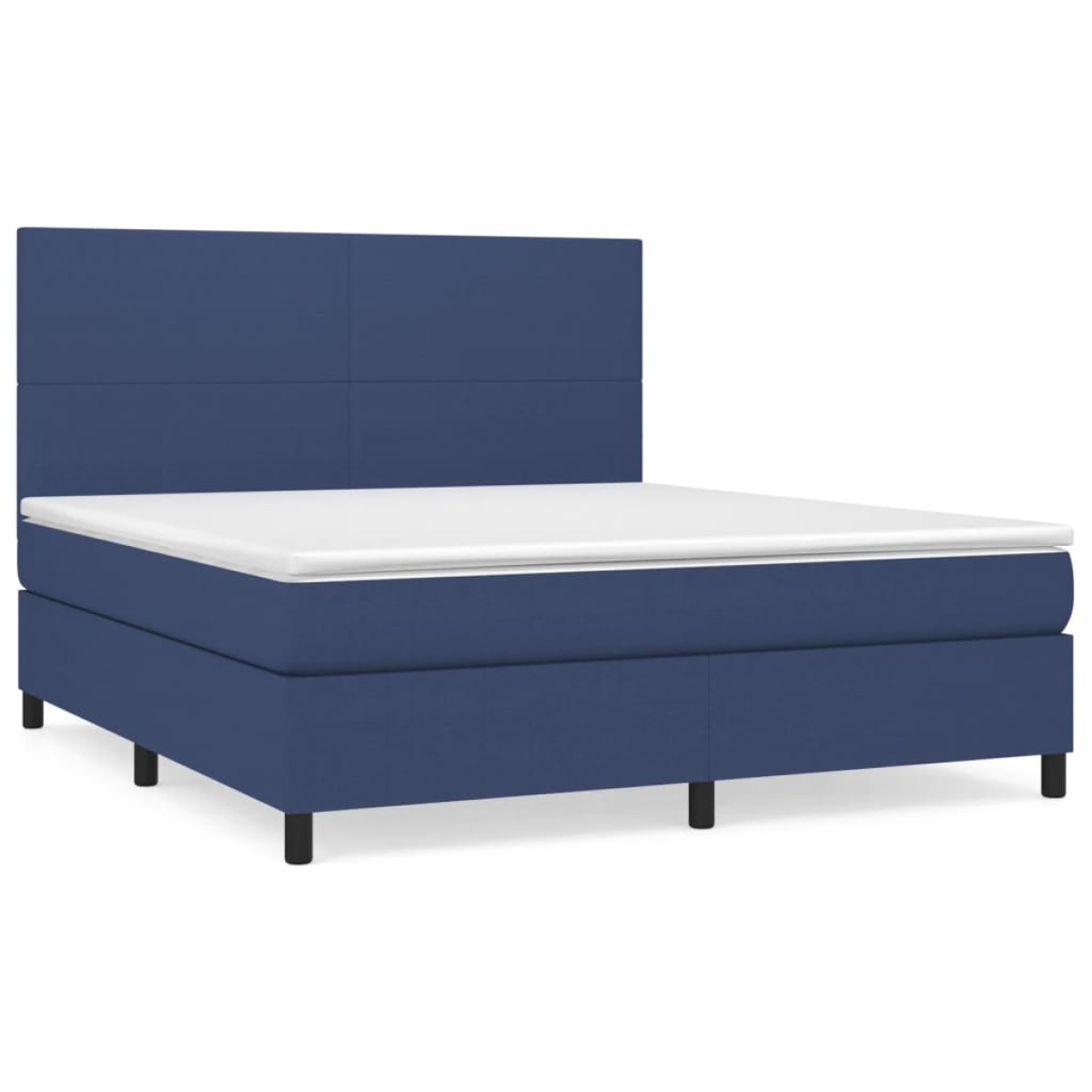 vidaXL Κρεβάτι Boxspring με Στρώμα Μπλε 160x200 εκ. Υφασμάτινο