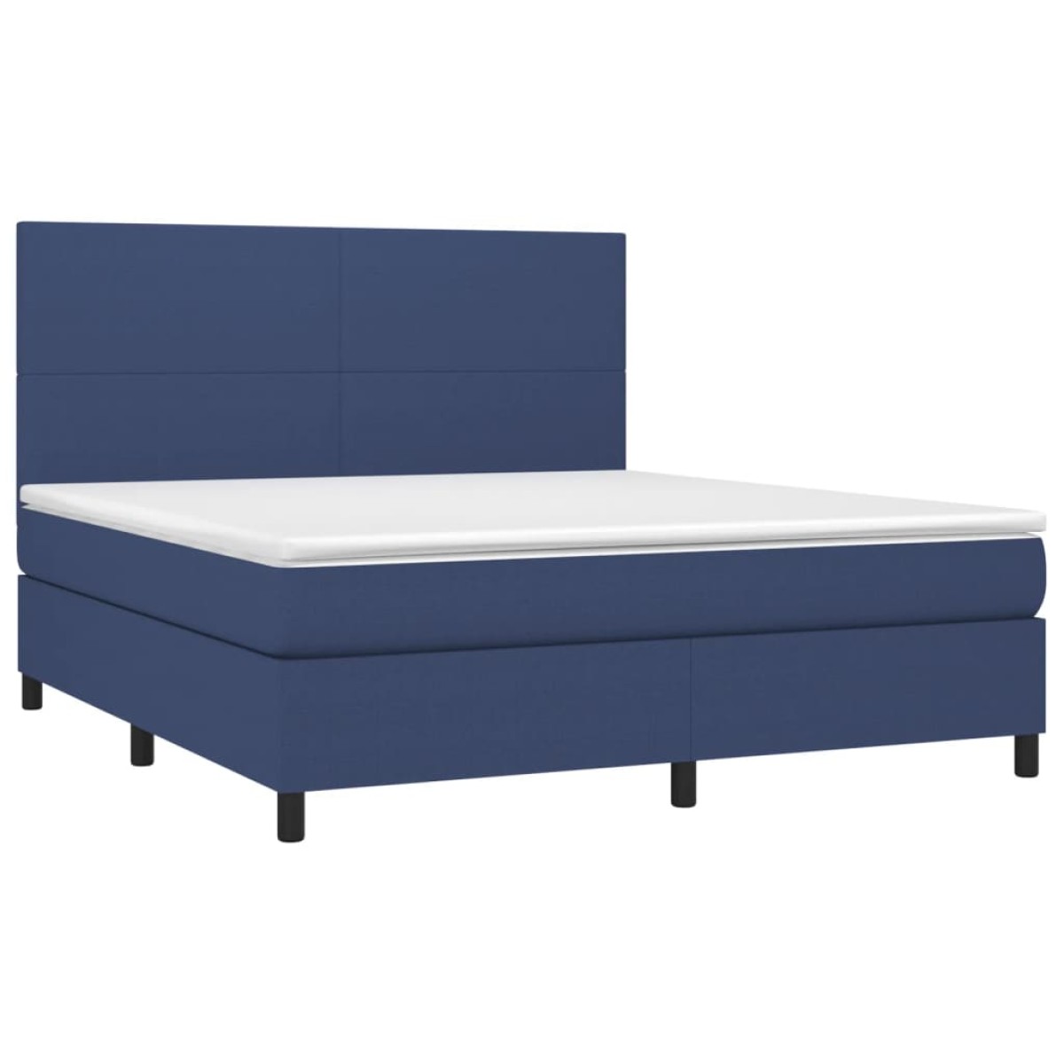 vidaXL Κρεβάτι Boxspring με Στρώμα Μπλε 160x200 εκ. Υφασμάτινο