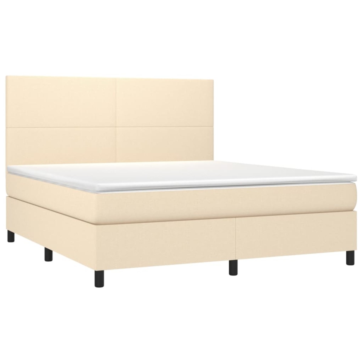 vidaXL Κρεβάτι Boxspring με Στρώμα Κρεμ 180x200 εκ. Υφασμάτινο