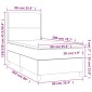 vidaXL Κρεβάτι Boxspring με Στρώμα Μπλε 90x200 εκ.Υφασμάτινο