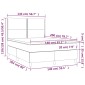 vidaXL Κρεβάτι Boxspring με Στρώμα Σκούρο Γκρι 140x200 εκ Υφασμάτινο