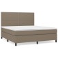 vidaXL Κρεβάτι Boxspring με Στρώμα Taupe 180x200 εκ. Υφασμάτινο