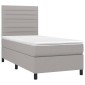 vidaXL Κρεβάτι Boxspring με Στρώμα Ανοιχτό Γκρι 80x200 εκ. Υφασμάτινο
