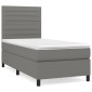 vidaXL Κρεβάτι Boxspring με Στρώμα Σκούρο Γκρι 80x200 εκ. Υφασμάτινο