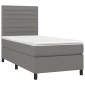 vidaXL Κρεβάτι Boxspring με Στρώμα Σκούρο Γκρι 80x200 εκ. Υφασμάτινο