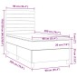 vidaXL Κρεβάτι Boxspring με Στρώμα Σκούρο Καφέ 90x200 εκ. Υφασμάτινο